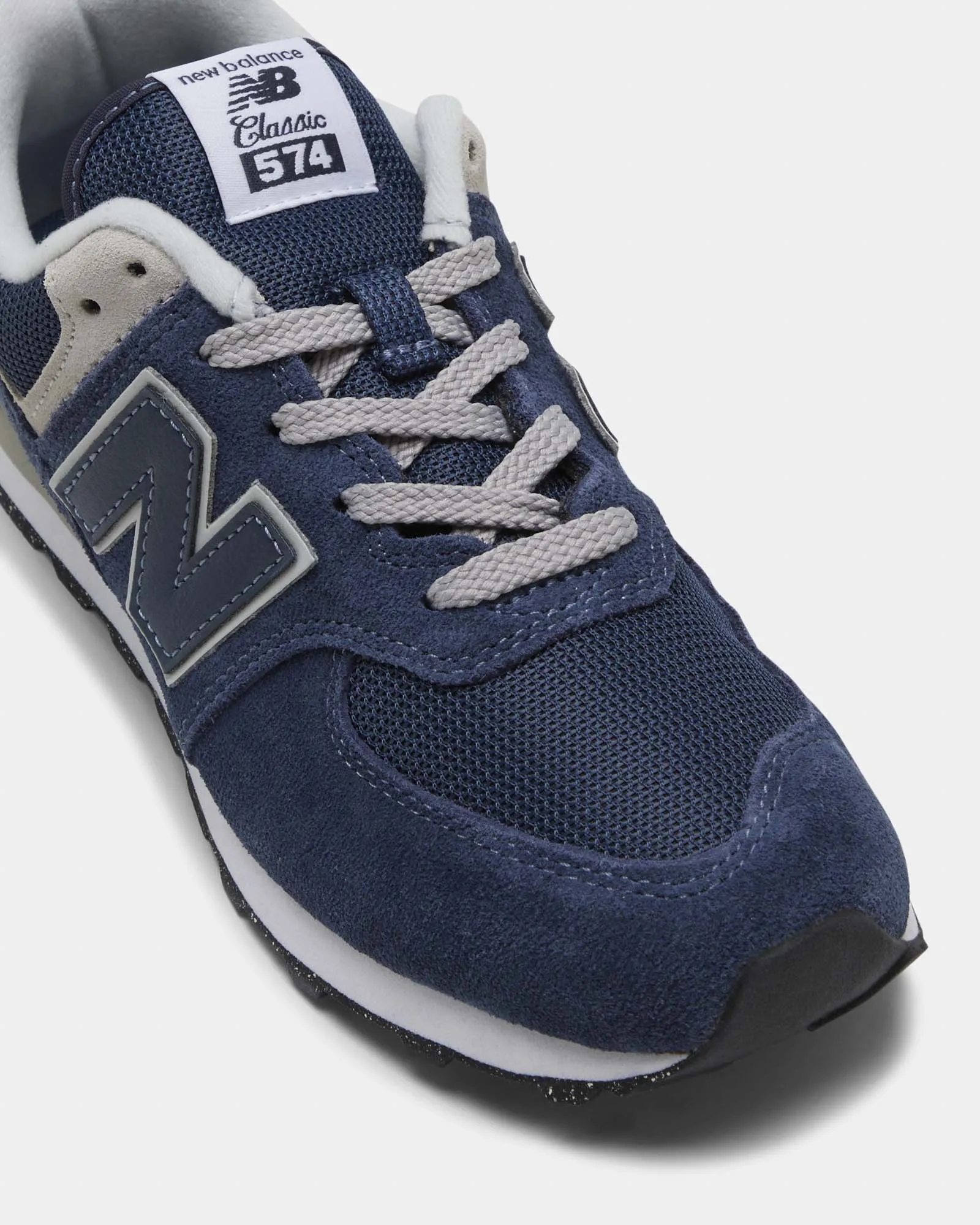 574 V1 Laces Grade School Navy