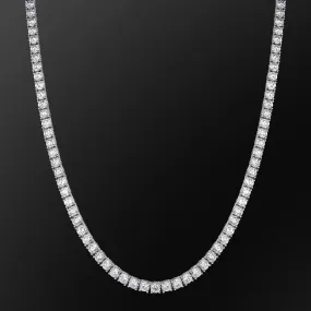 5mm White Gold CZ Diamond Mens Tennis Chain Necklace KRKC