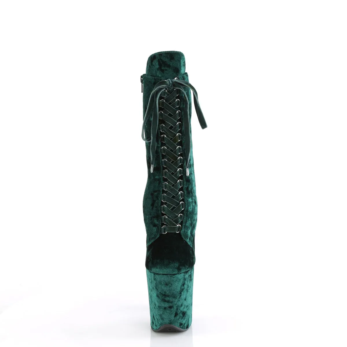 8 Inch Heel FLAMINGO-1045VEL Emerald Green Velvet