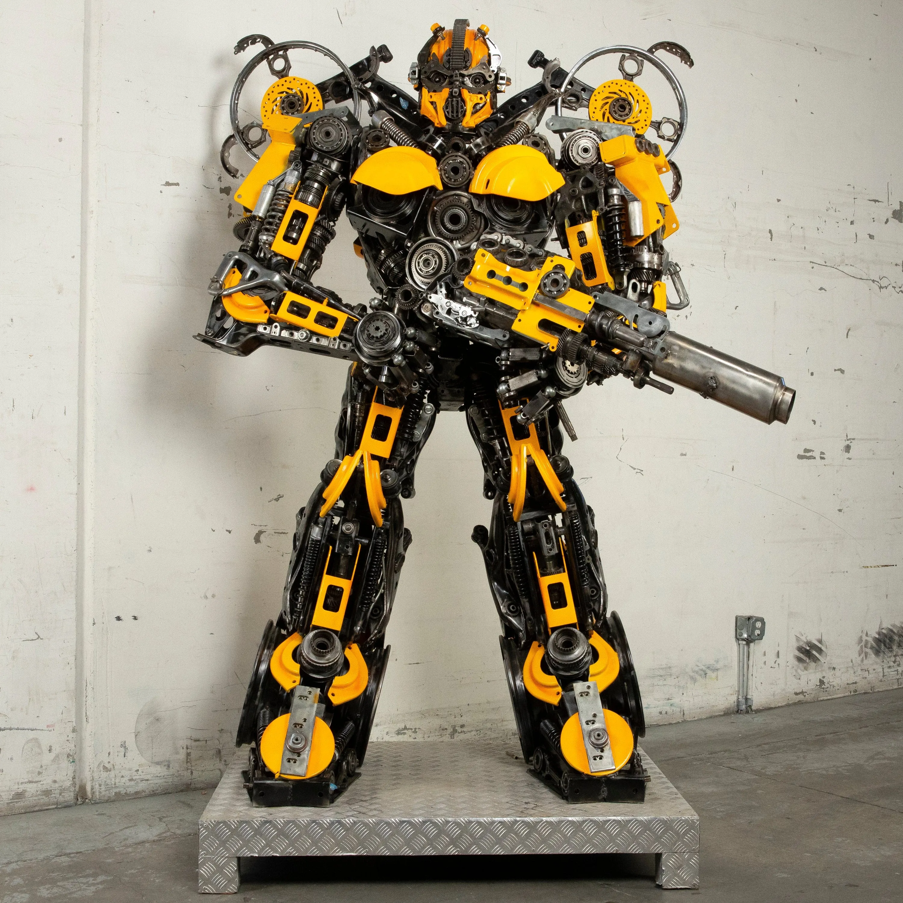 91 Bumblebee Inspired Recycled Metal Art Sculpture