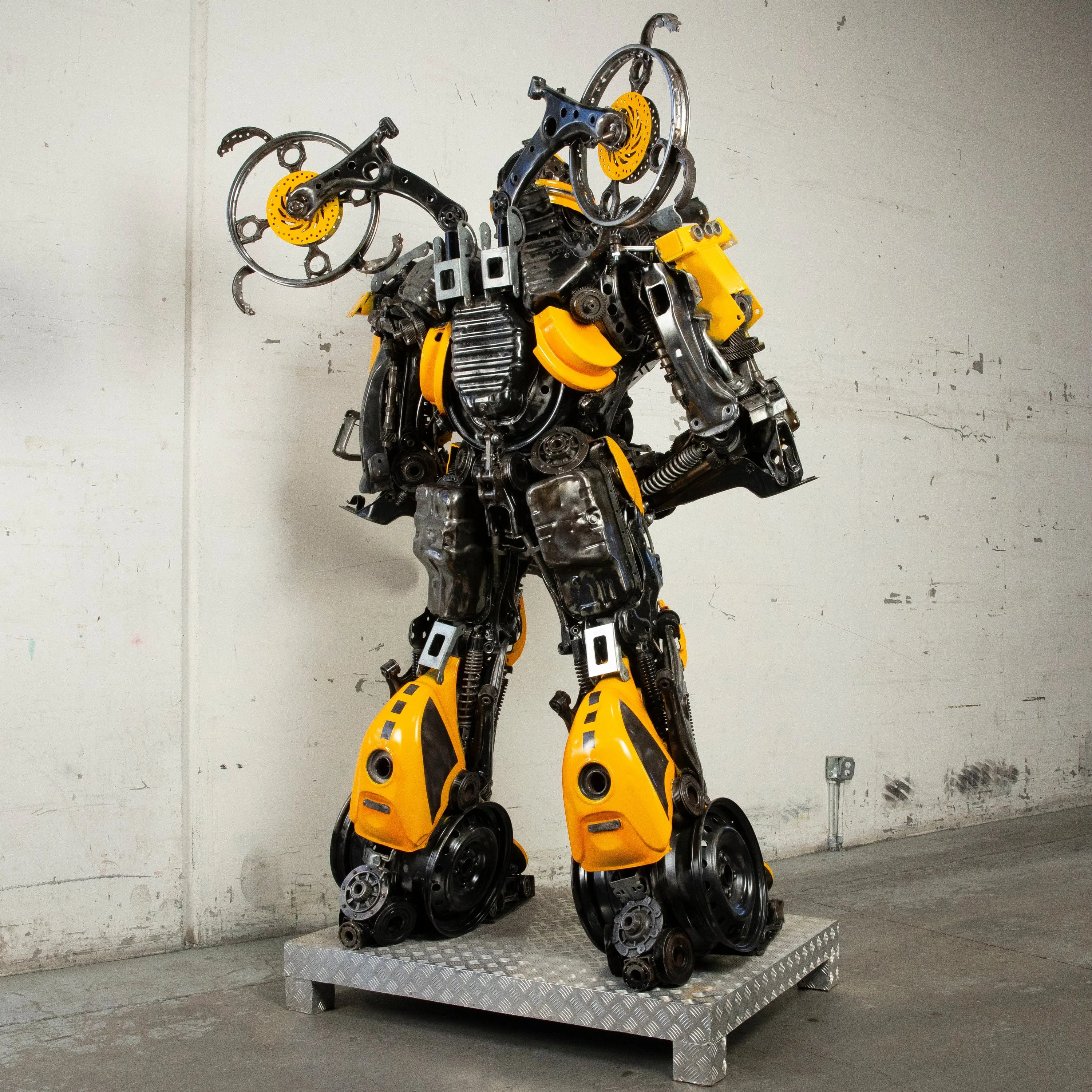 91 Bumblebee Inspired Recycled Metal Art Sculpture