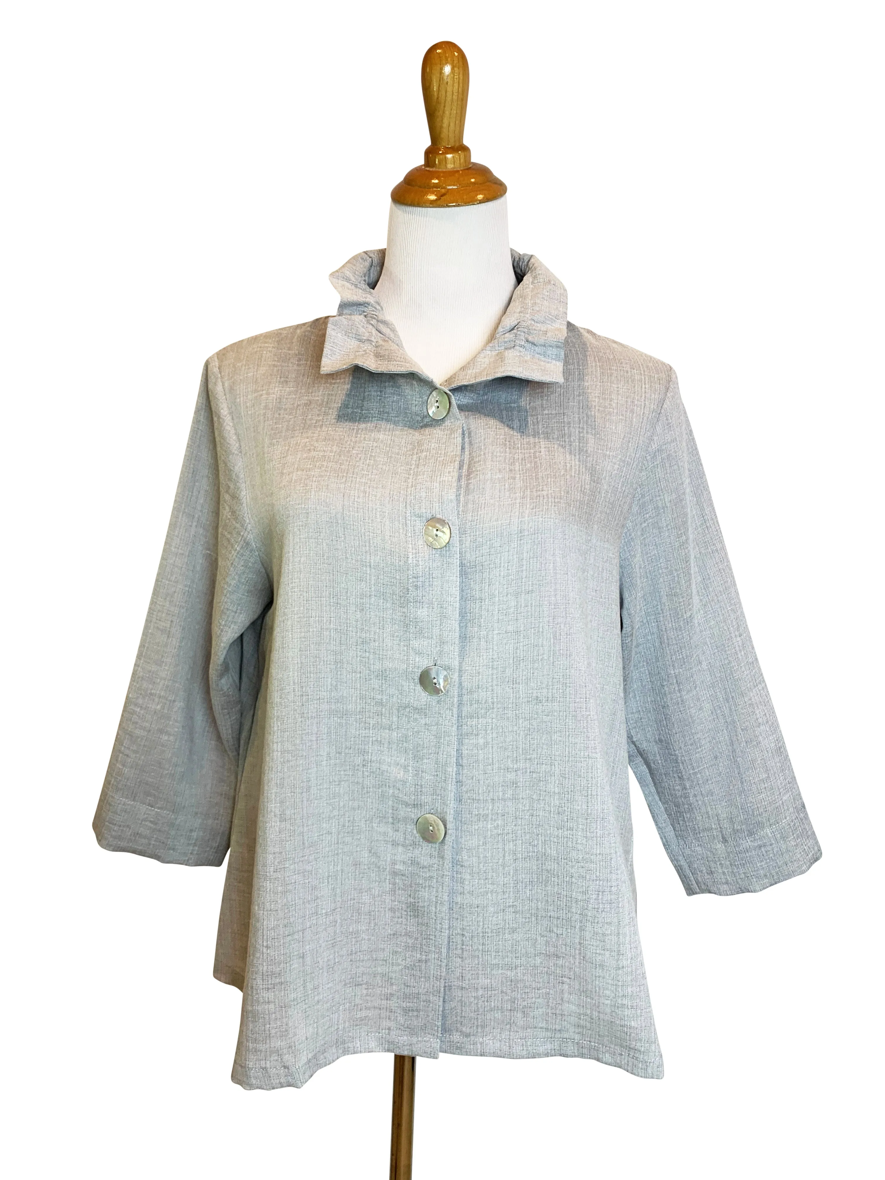 AA311 - Flora Linen Jacket w/ Wire Collar