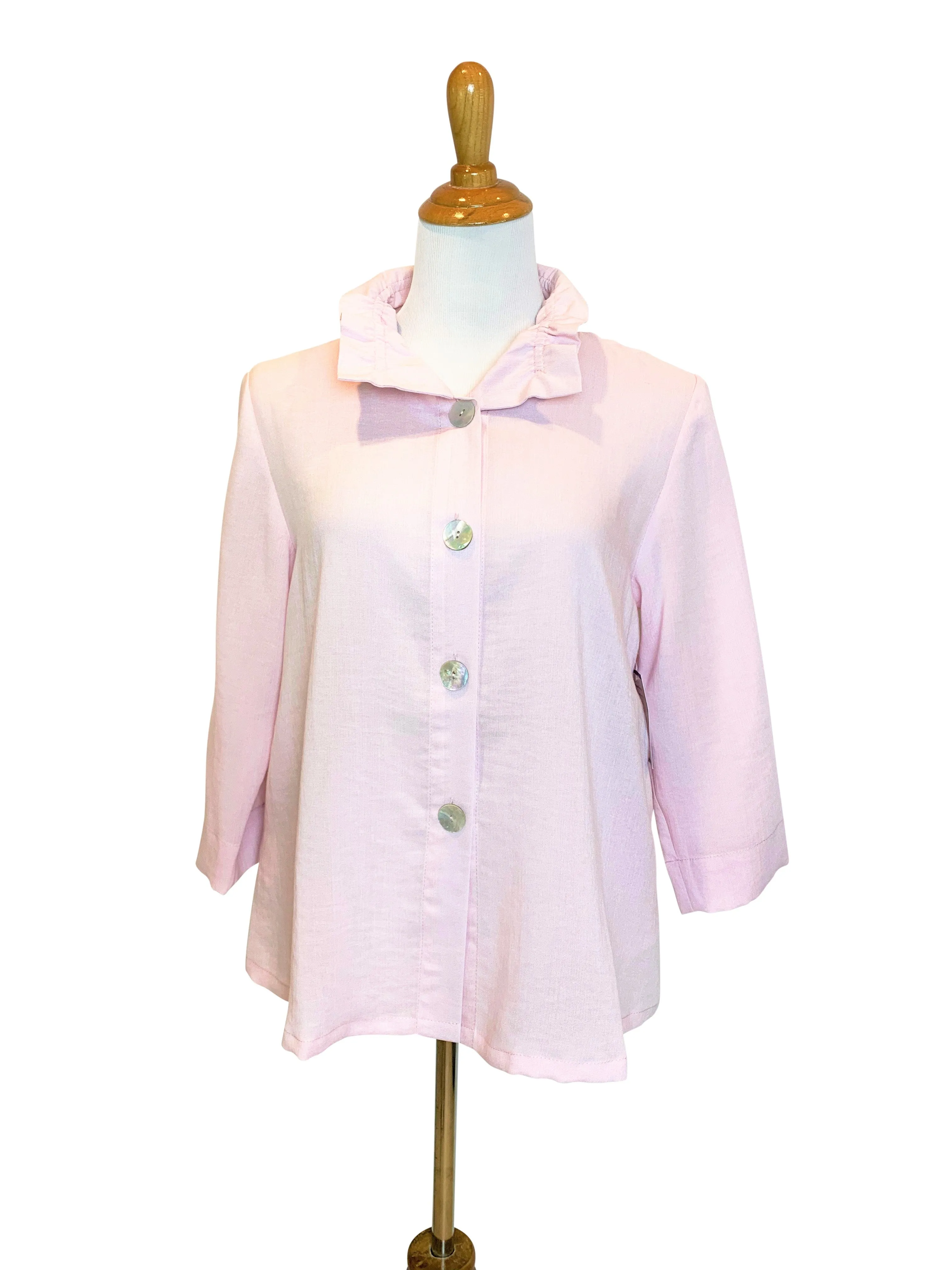 AA311 - Flora Linen Jacket w/ Wire Collar