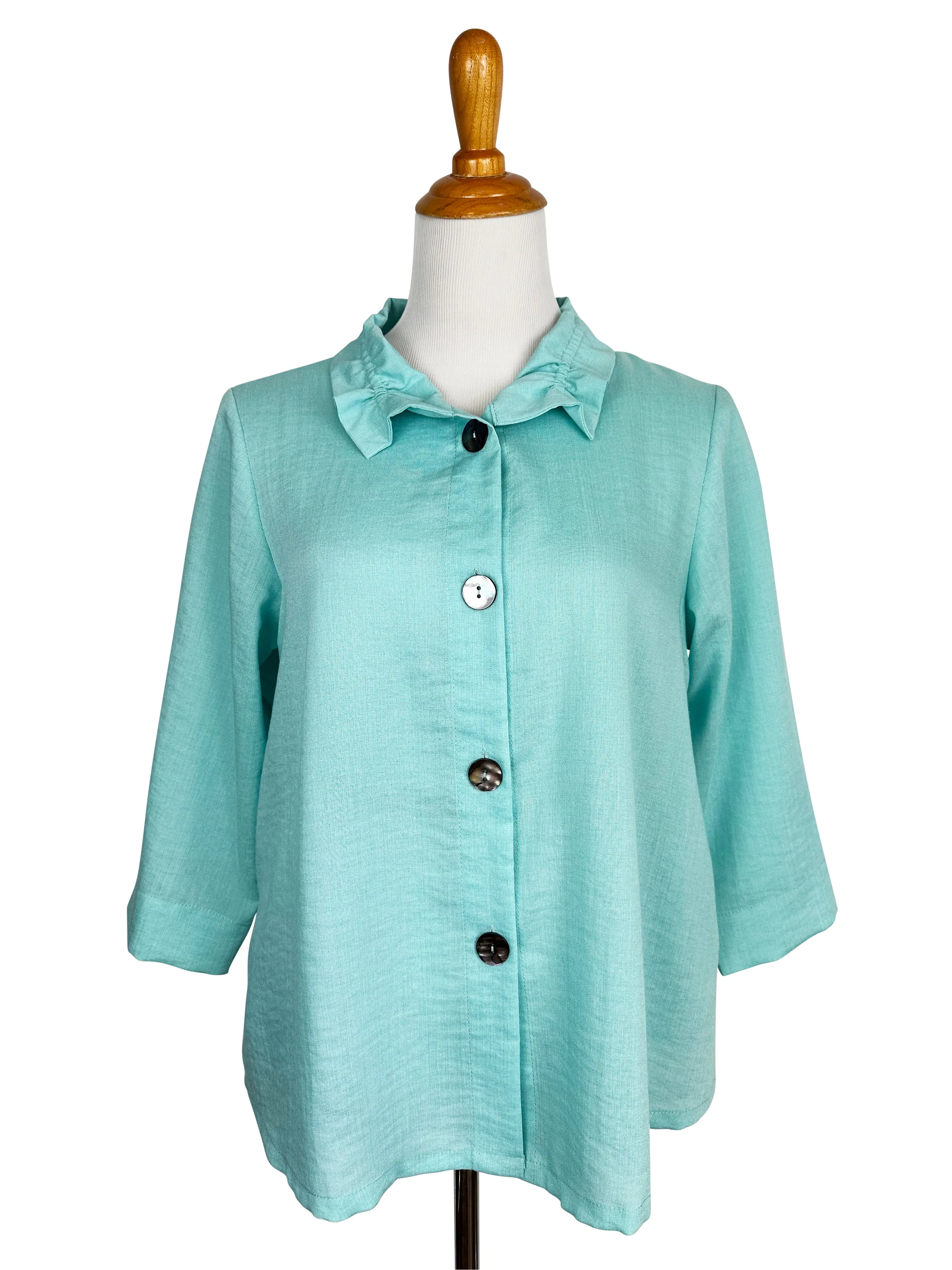 AA311 - Flora Linen Jacket w/ Wire Collar