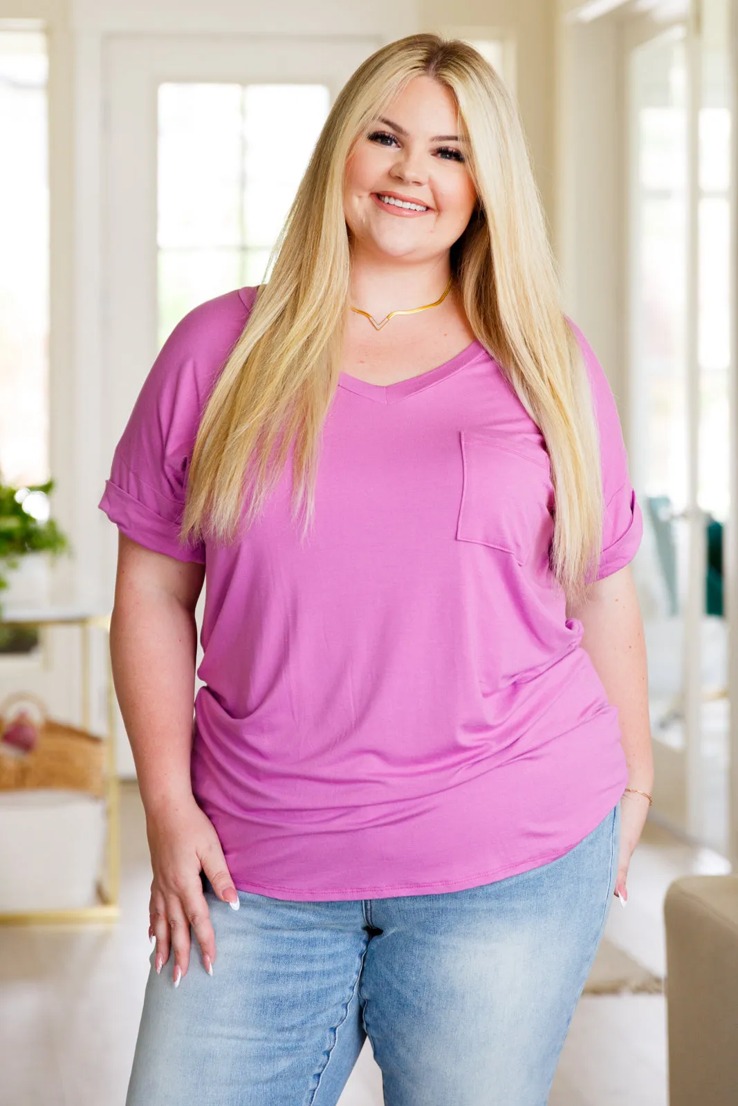 Absolute Favorite V-Neck Top in Orchid- USE CODE SPRING24 for 40% OFF!!!!