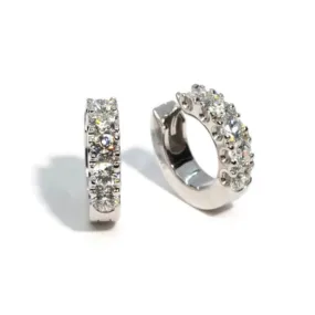 AFJ Diamond Collection - Diamond Huggie Earrings, 18k White Gold