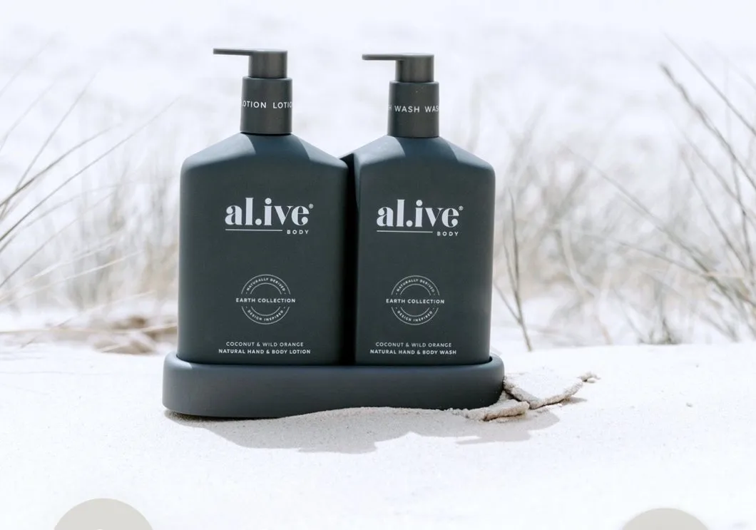 Al.ive Body Wash & Lotion Duo   Tray - Coconut & Wild Orange