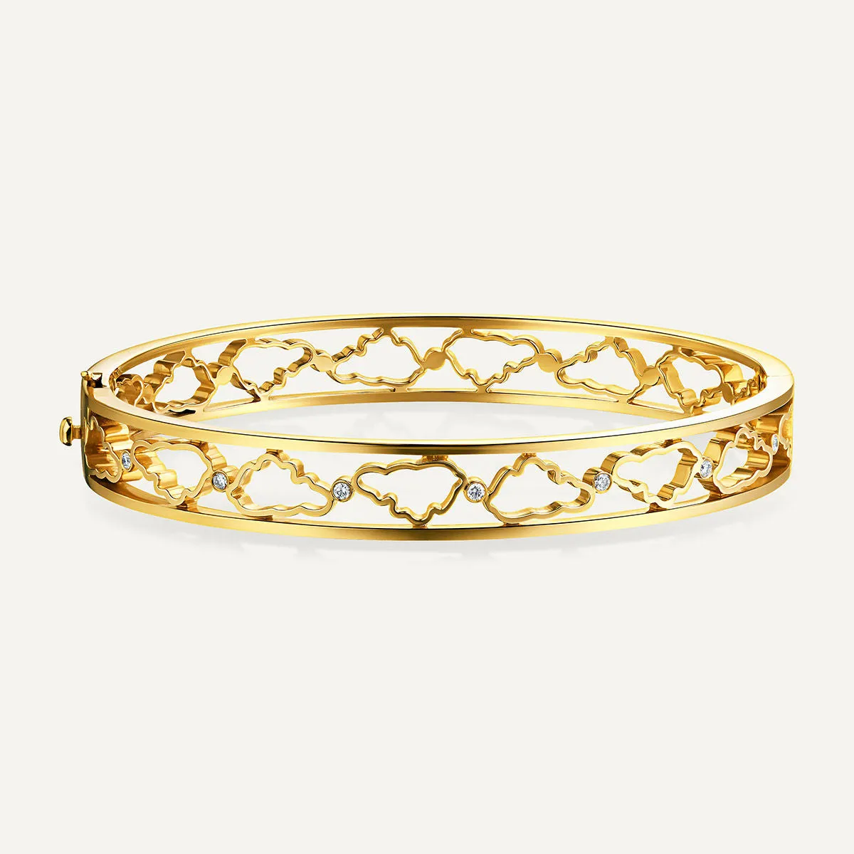 Allusia Love Accented 18K Gold Bangle w. Diamonds