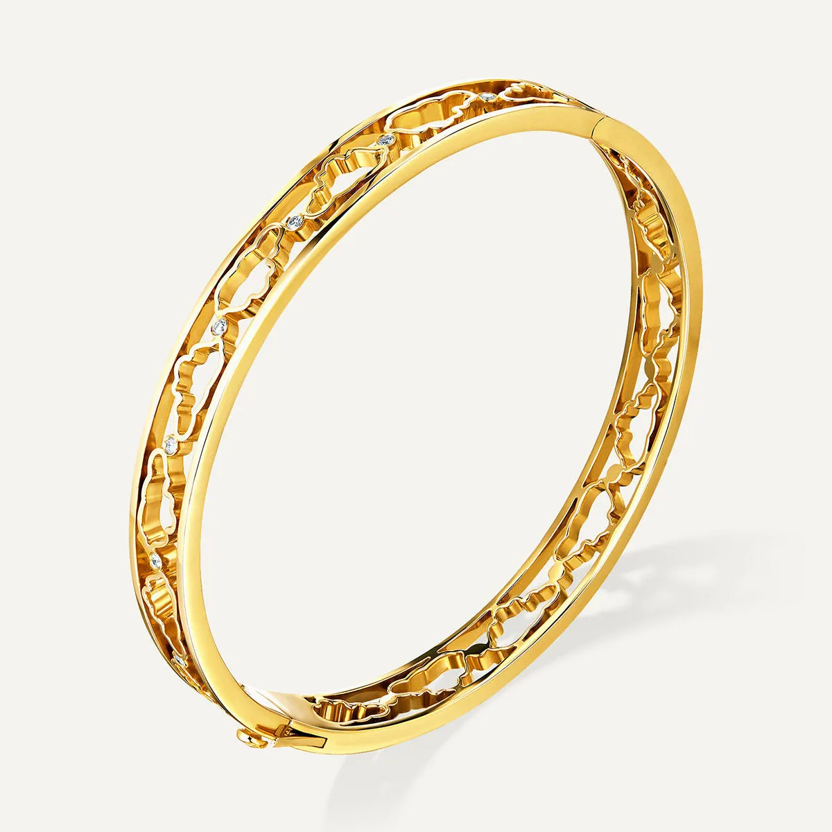 Allusia Love Accented 18K Gold Bangle w. Diamonds