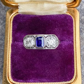 Art Deco Sapphire & Diamond Ring