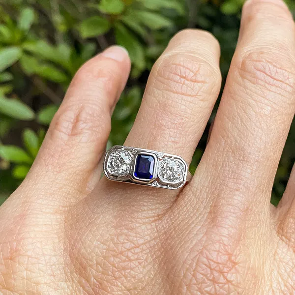 Art Deco Sapphire & Diamond Ring