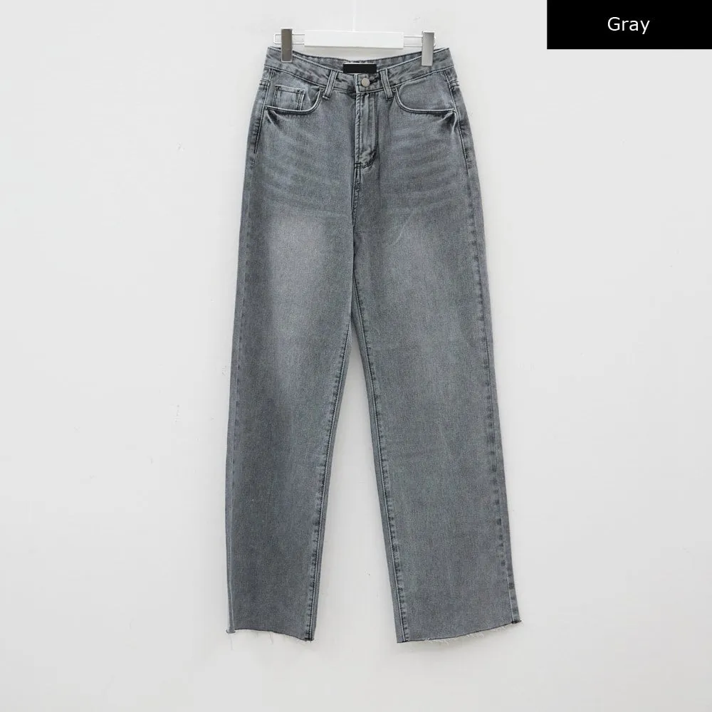 Back Slit Wide Leg Jeans CJ13