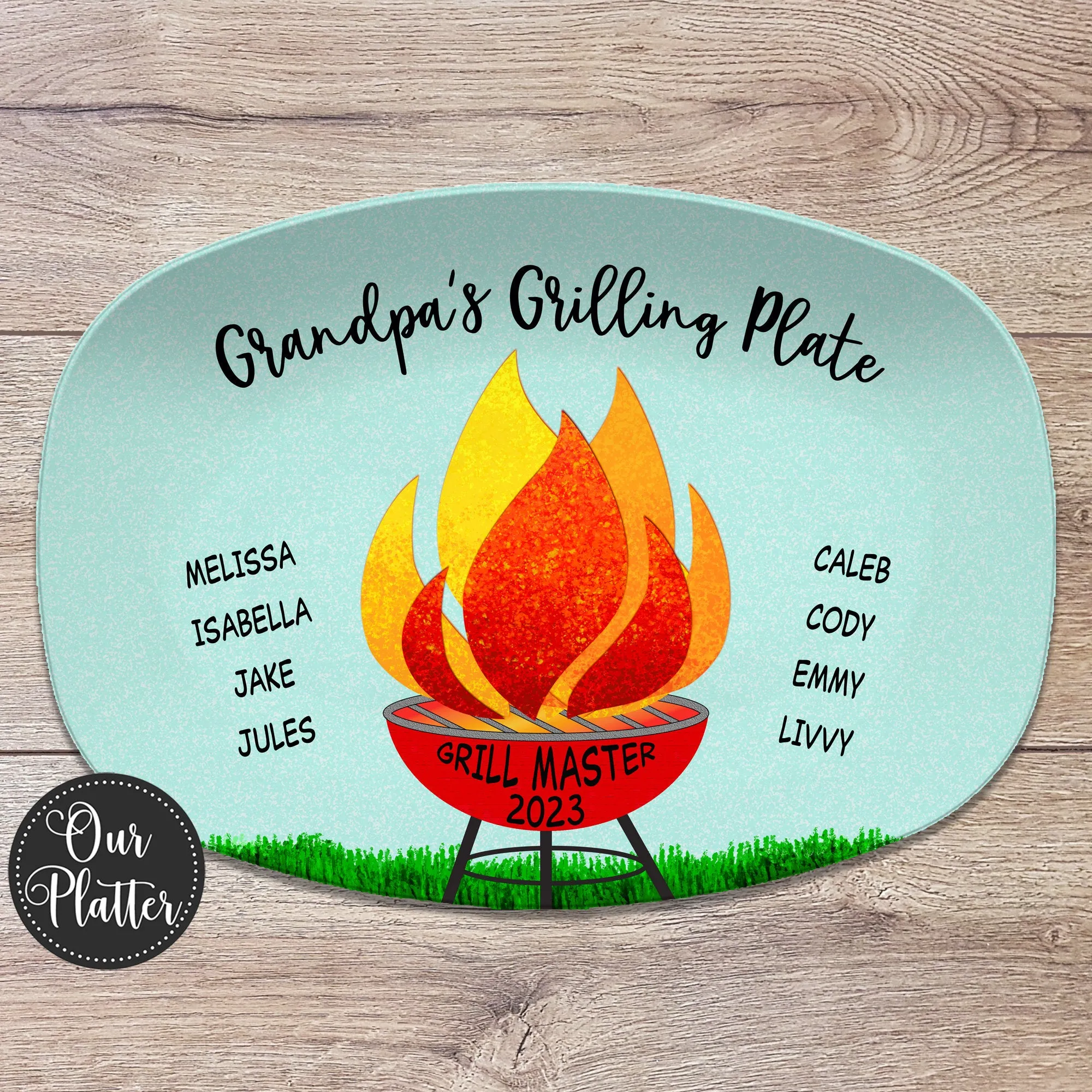 BBQ Grilling Plate - Flames Design