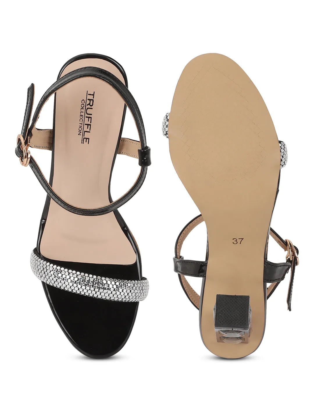 Black Diamond Block Sandals (TC-F66064-BLK)