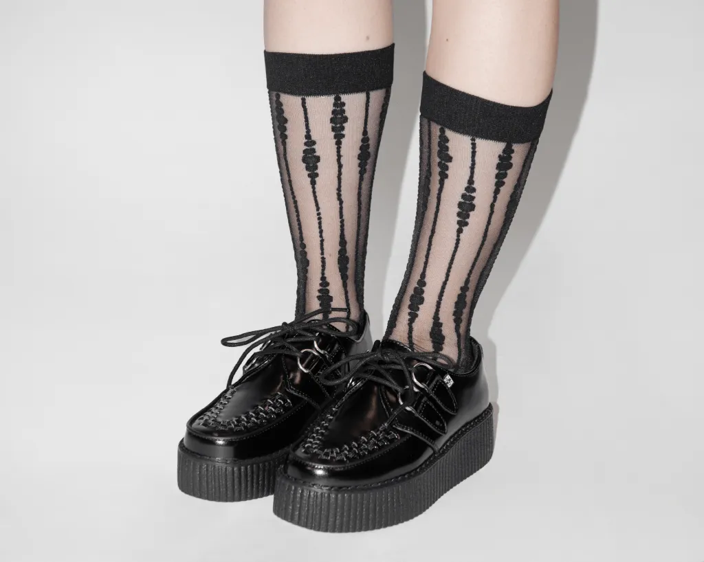 Black Knee-High Mesh Sock