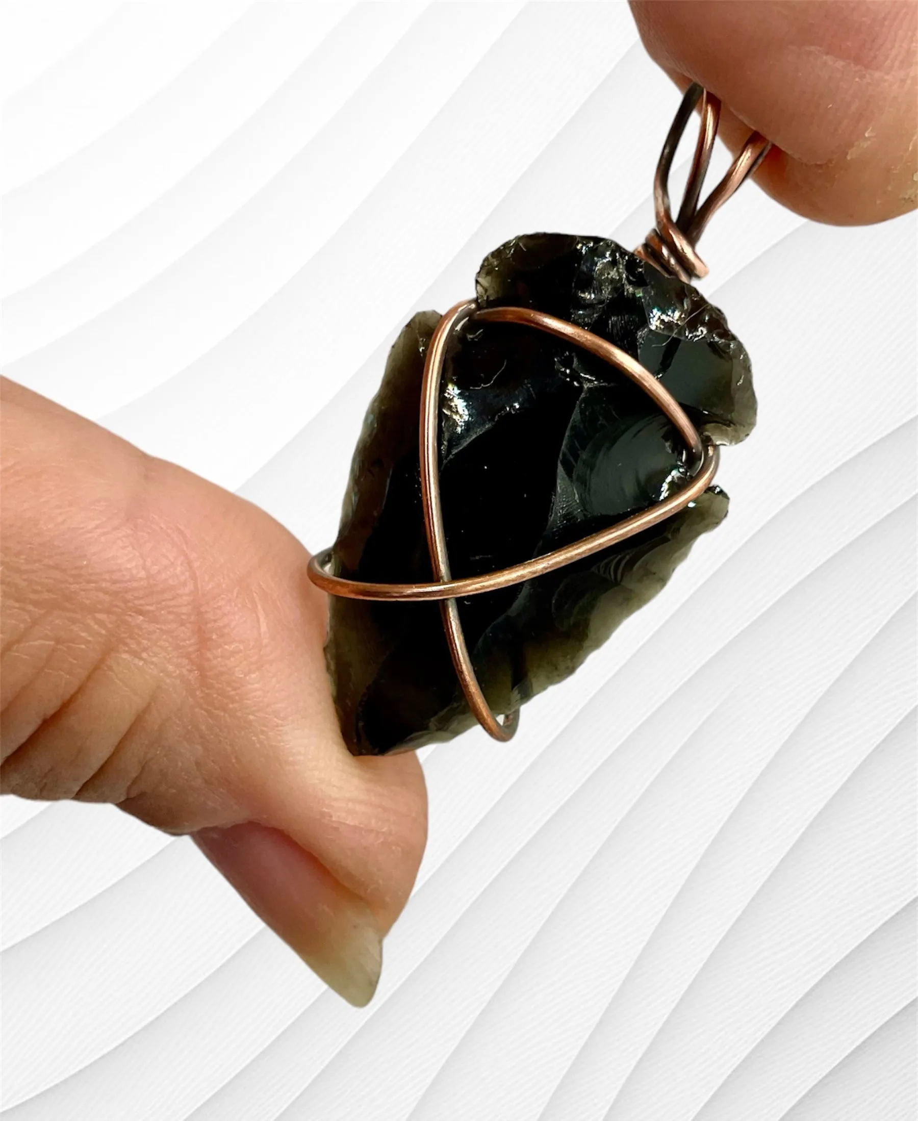 Black Obsidian Wire Wrapped Arrowhead