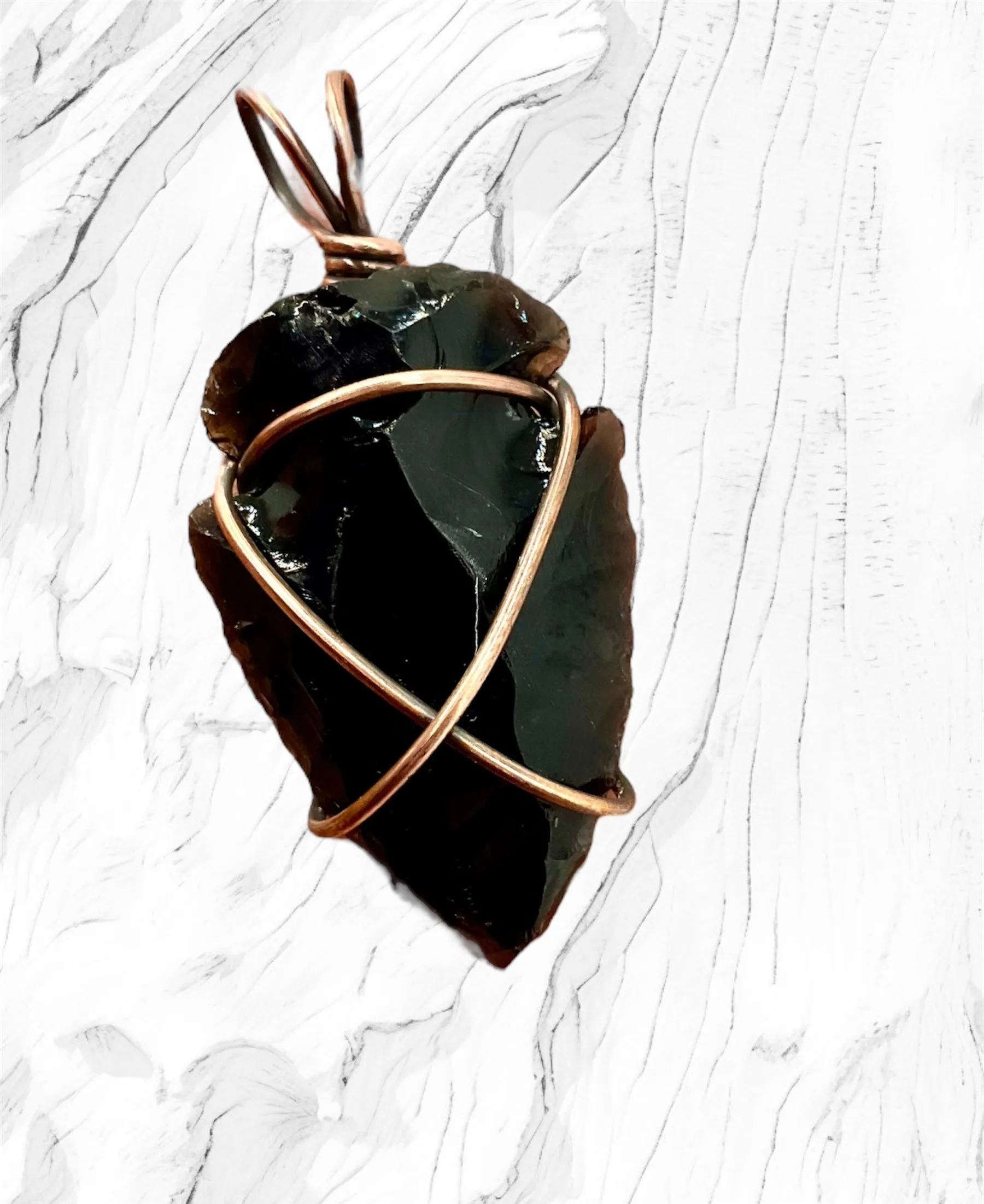 Black Obsidian Wire Wrapped Arrowhead