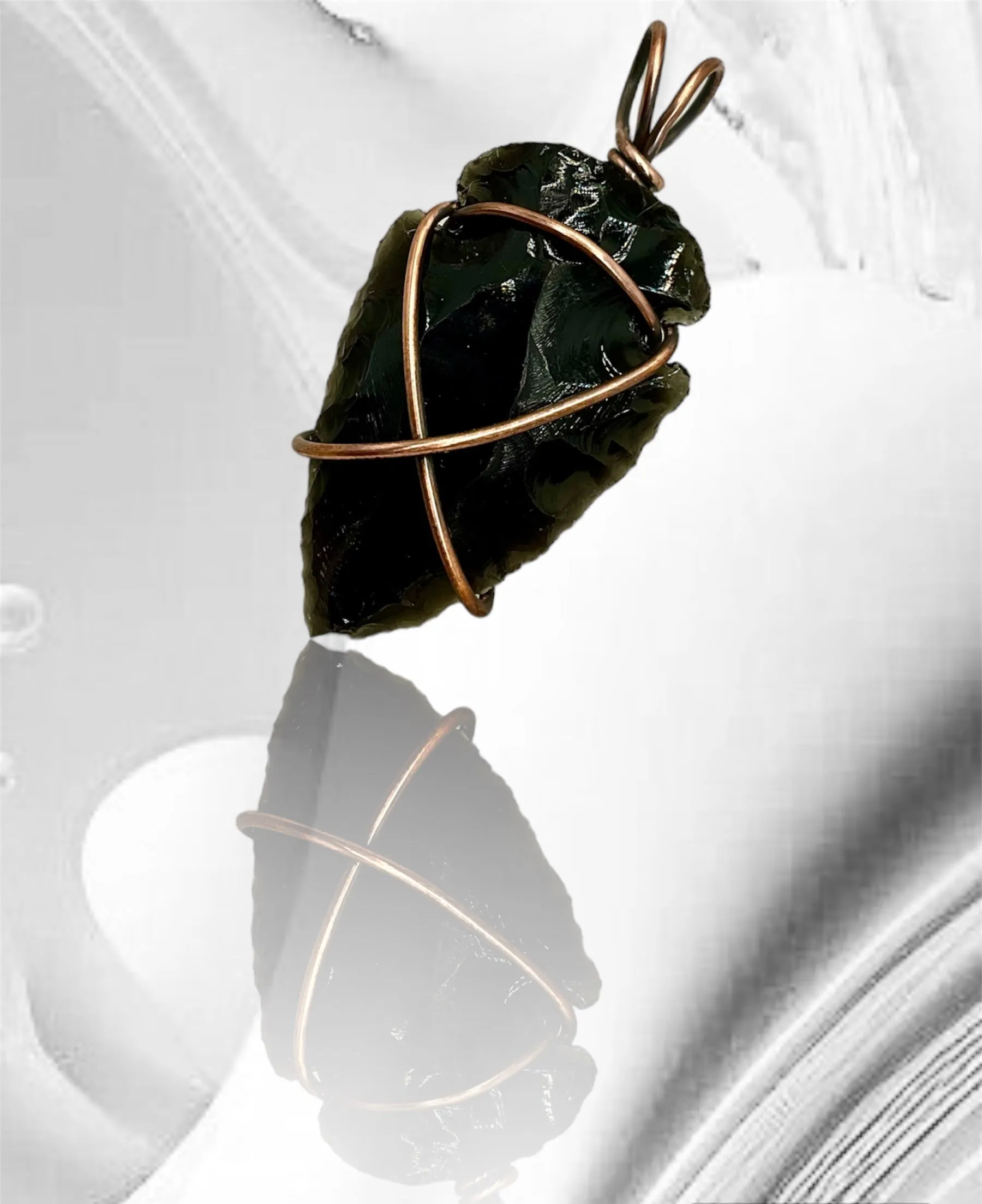 Black Obsidian Wire Wrapped Arrowhead