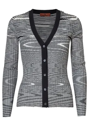 Black White Silk Cardigan