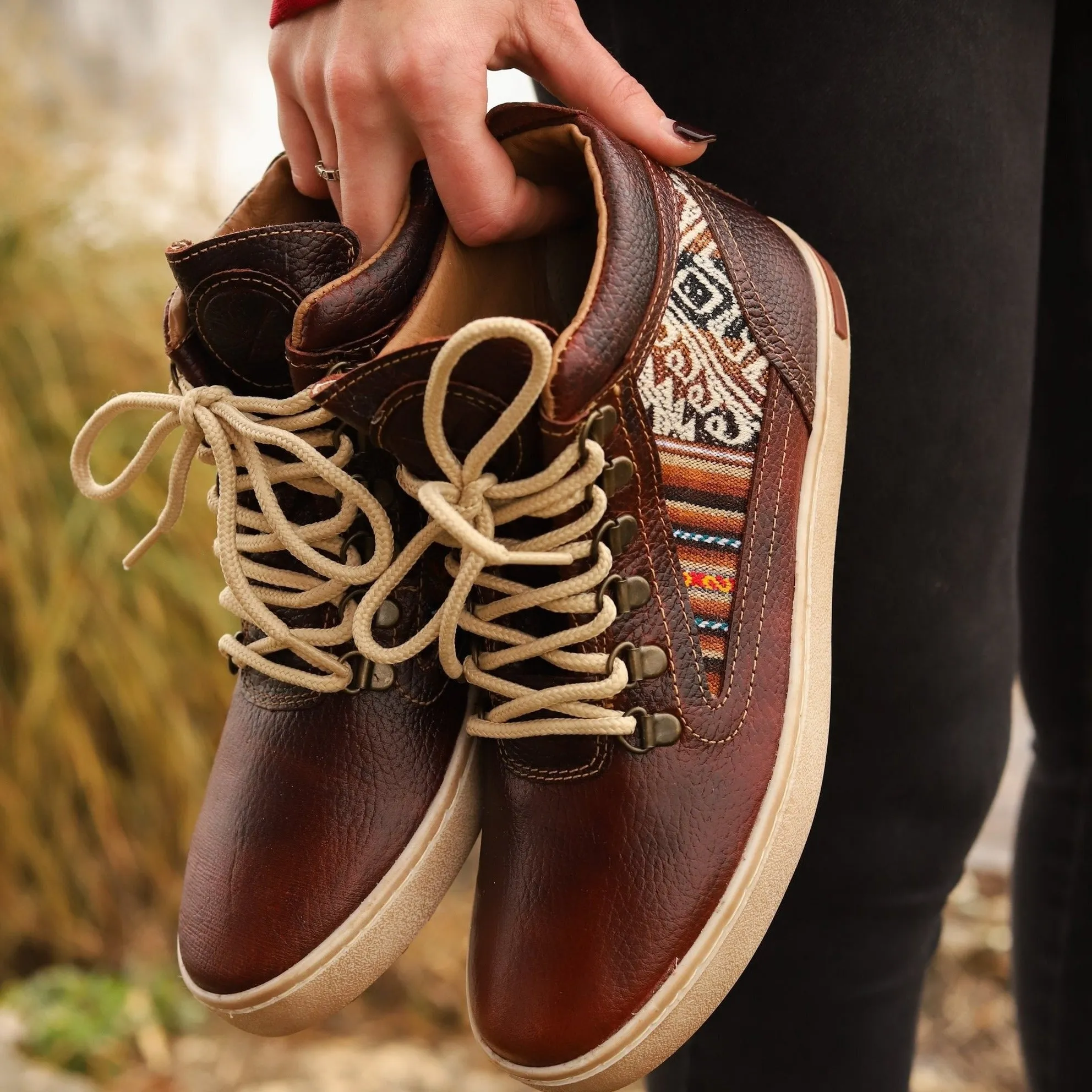 Brown Leather Camping Boot