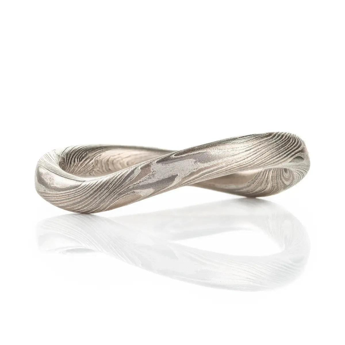 Celestial Contoured Mokume Wedding Band