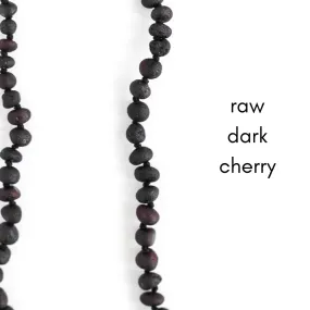 Child Baltic Amber Teething Necklace in Dark Cherry