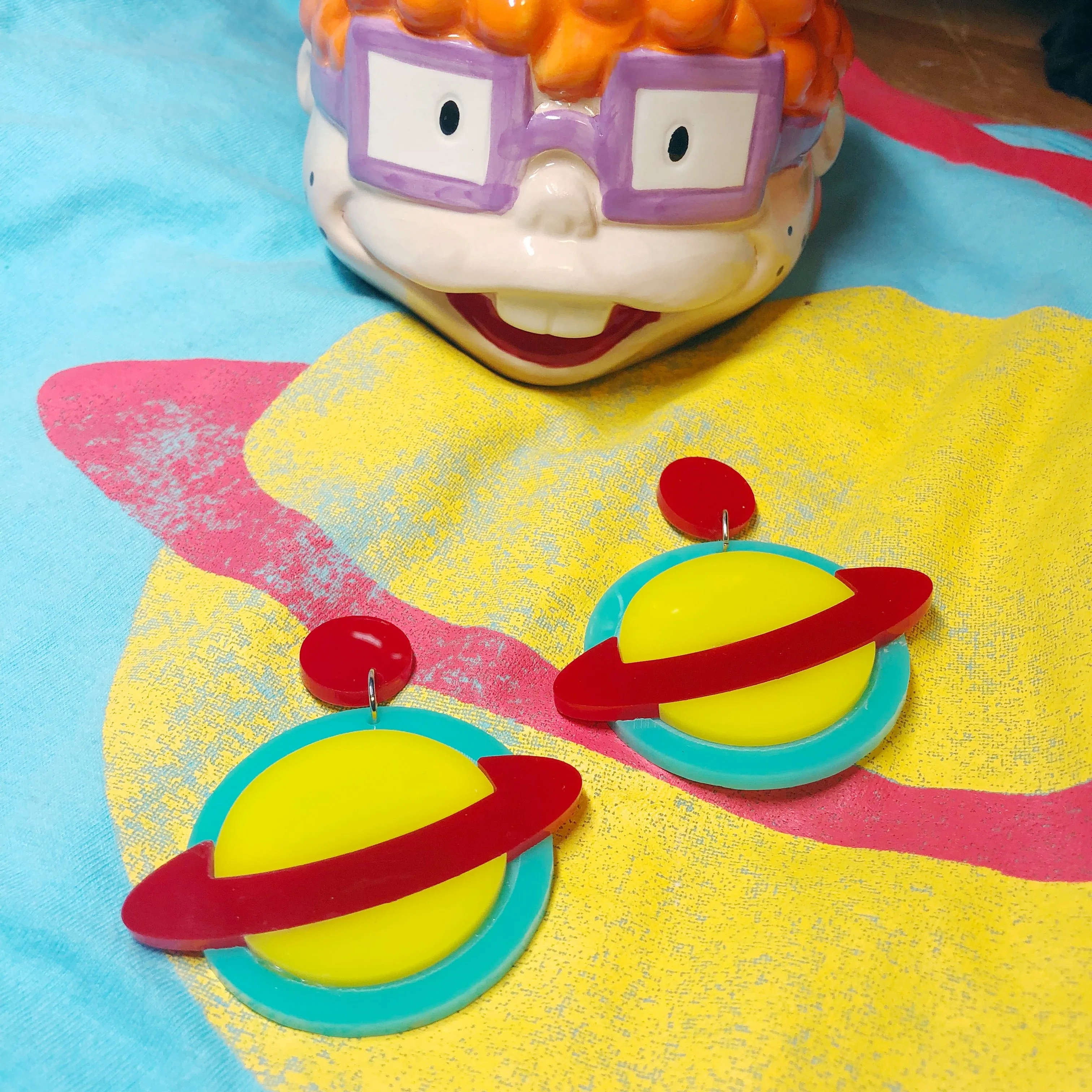 Chuckie Finster Saturn Shirt Dangle Earrings