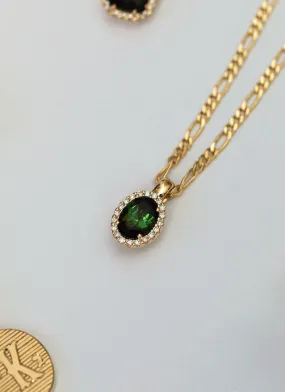 Cindy diamond tourmaline pendant 14k gold