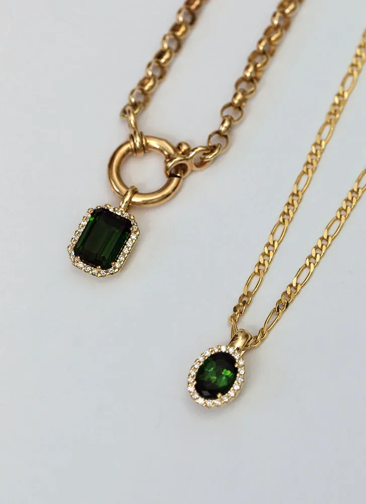 Cindy diamond tourmaline pendant 14k gold