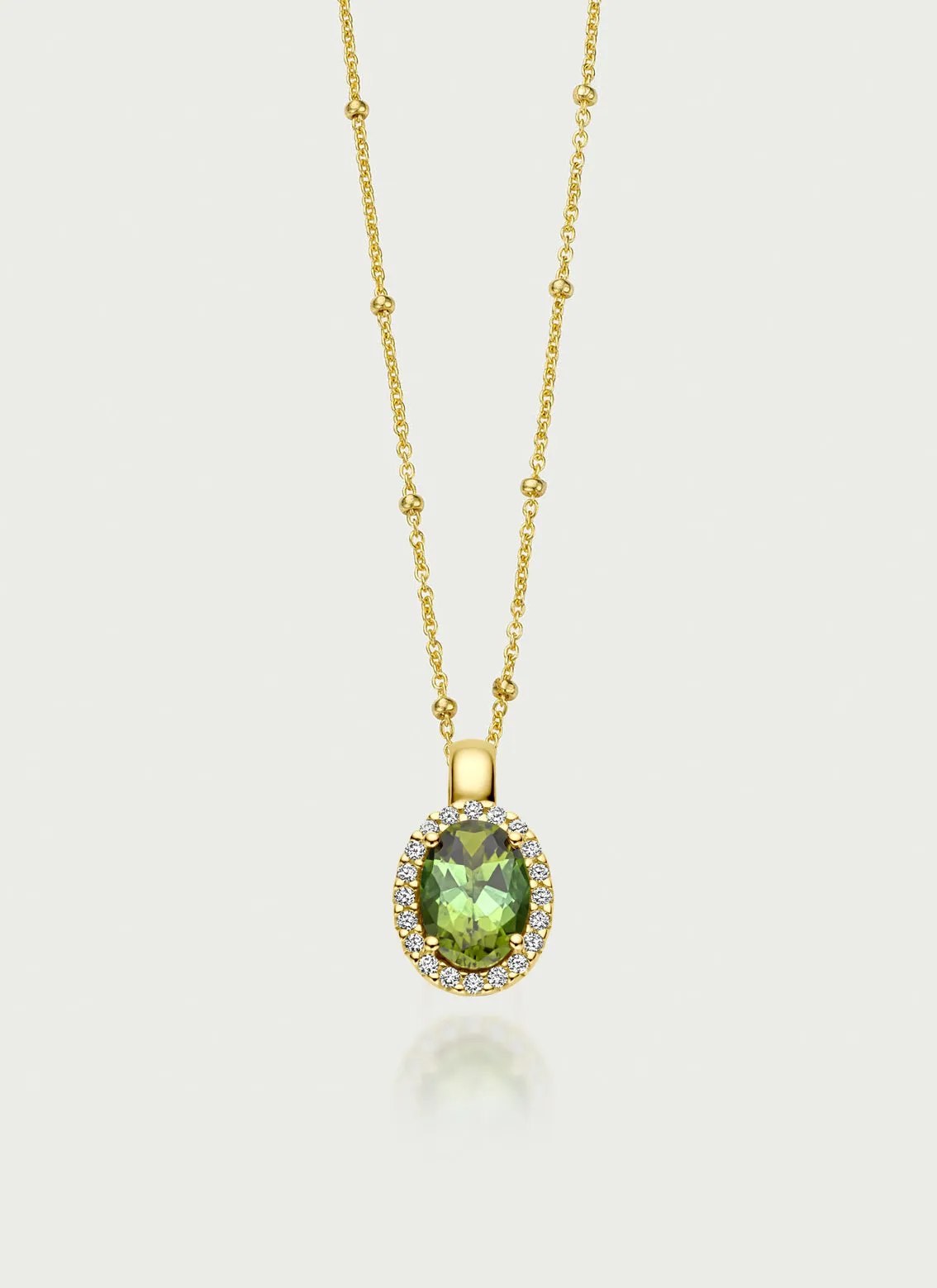 Cindy diamond tourmaline pendant 14k gold