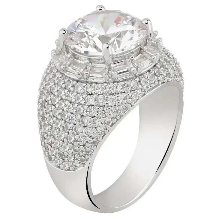 Clustered Diamond Band Ring in White Gold