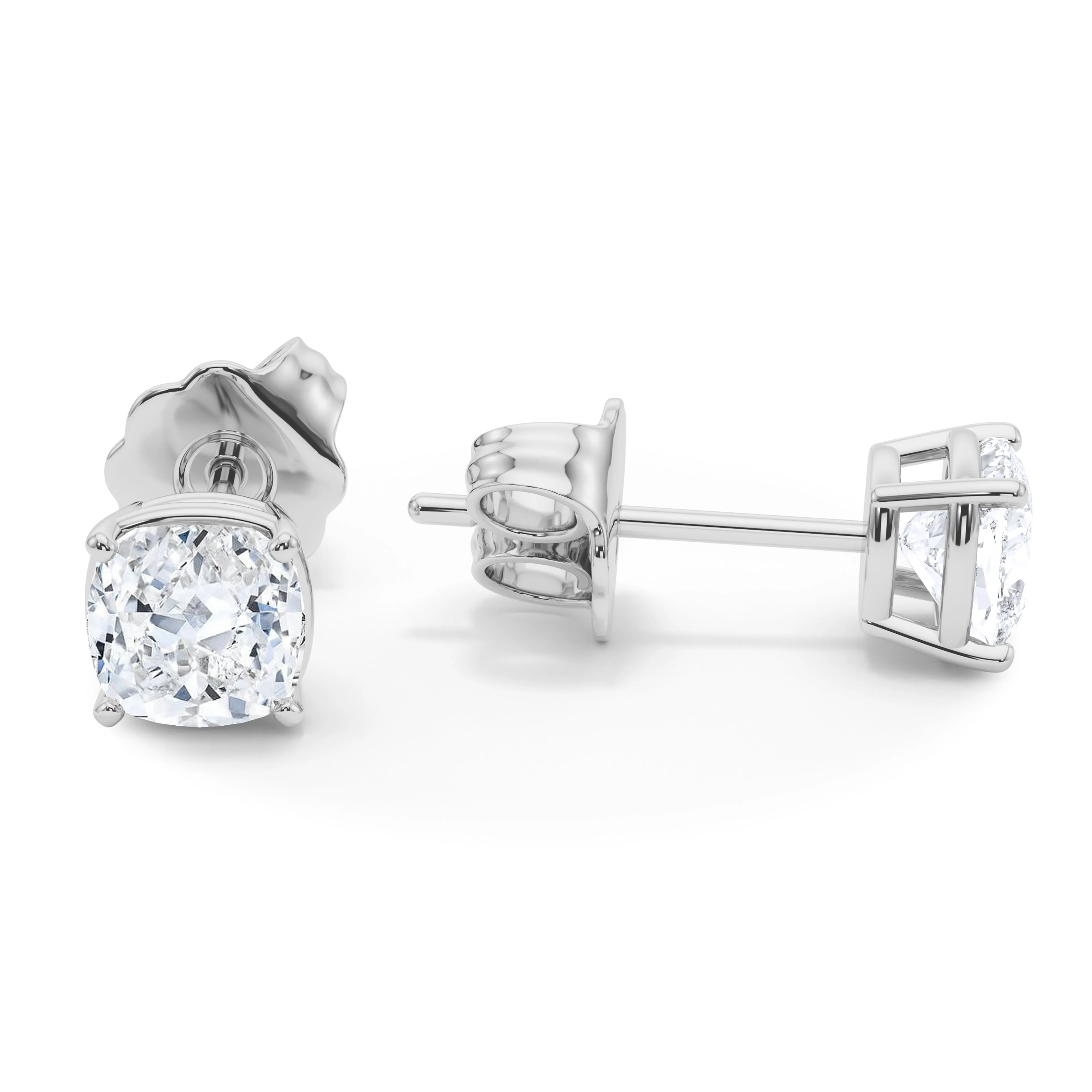 Cushion Cut Diamond Stud Earrings