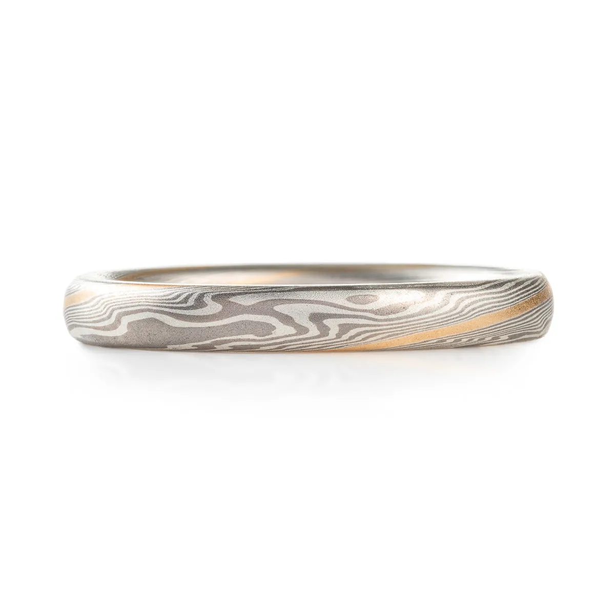 Dainty Band in Ash Palette and Twist Pattern with Gold Stratum