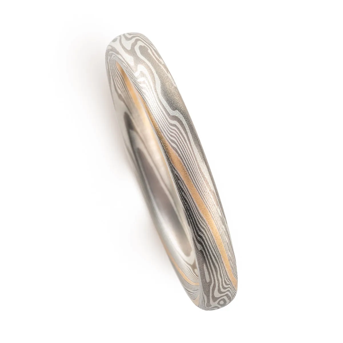 Dainty Band in Ash Palette and Twist Pattern with Gold Stratum