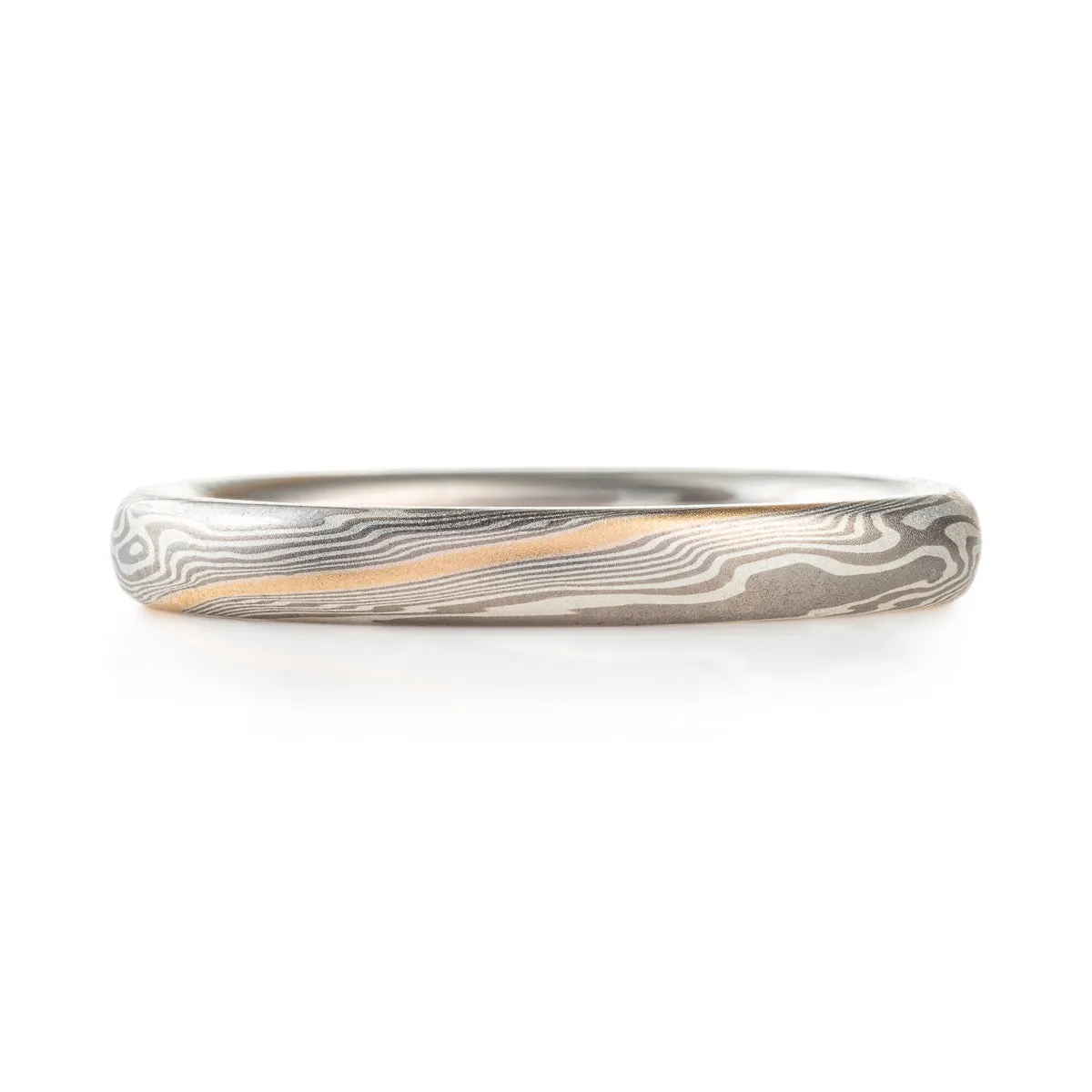 Dainty Band in Ash Palette and Twist Pattern with Gold Stratum