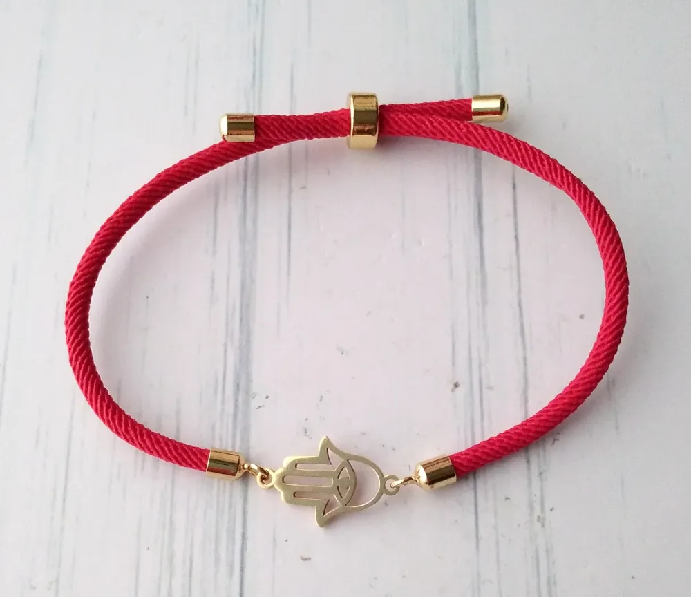 Dani Cutout Khamsa Corded Slider Bracelet