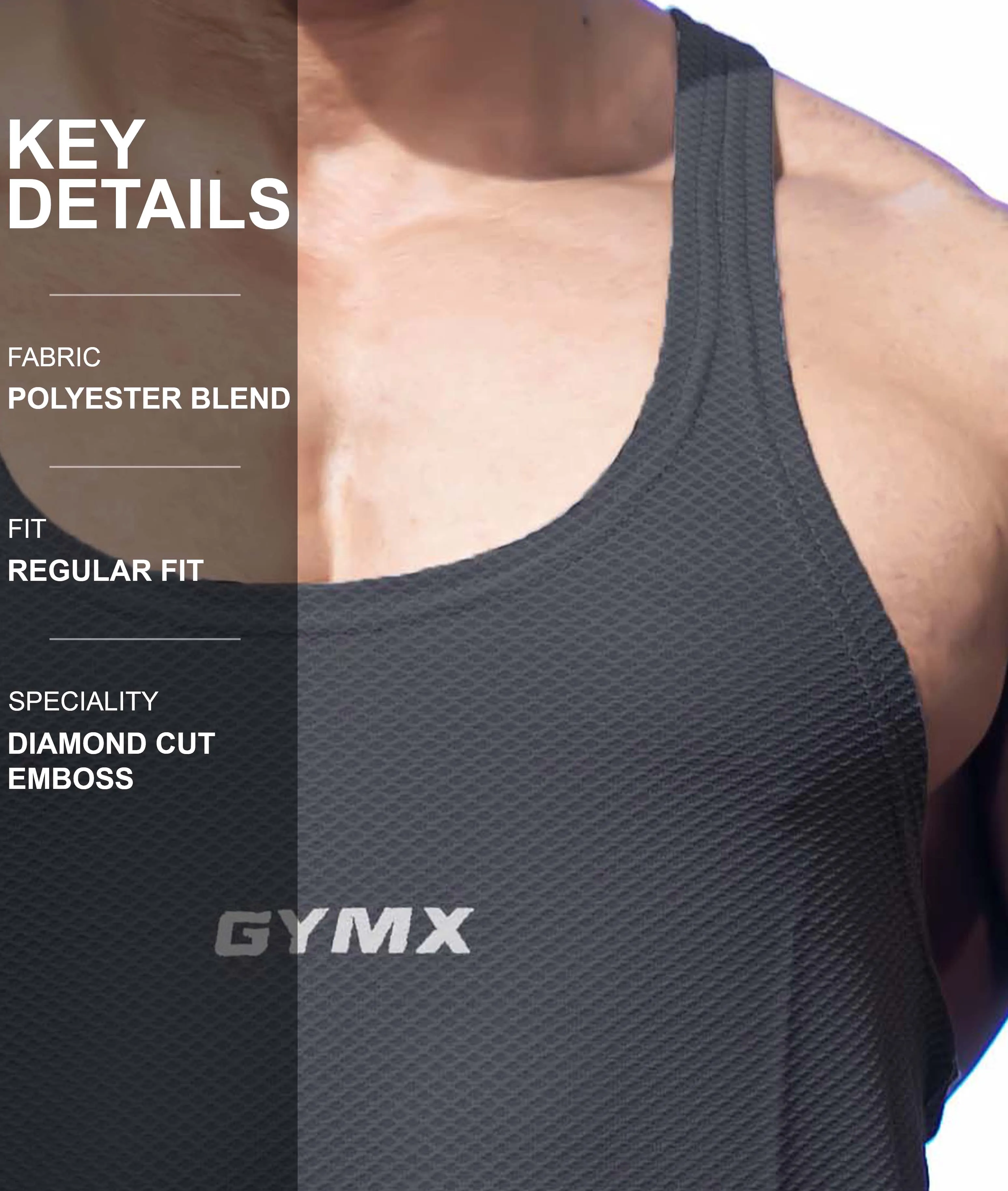 Diamond Cut GymX Stringer: Shadow Grey