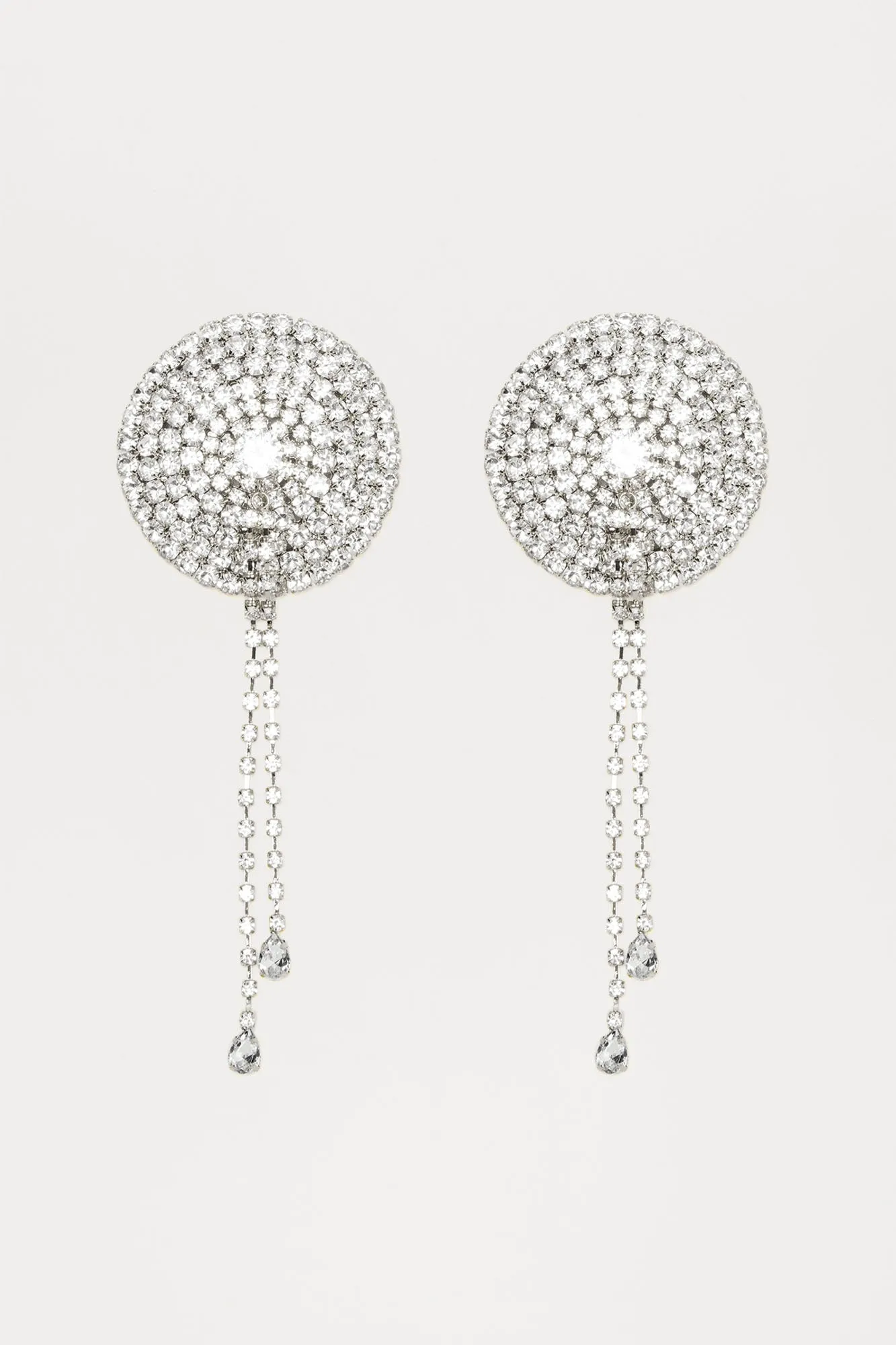 Diamond Girl Rhinestone Nipple Cover Pasties - Silver