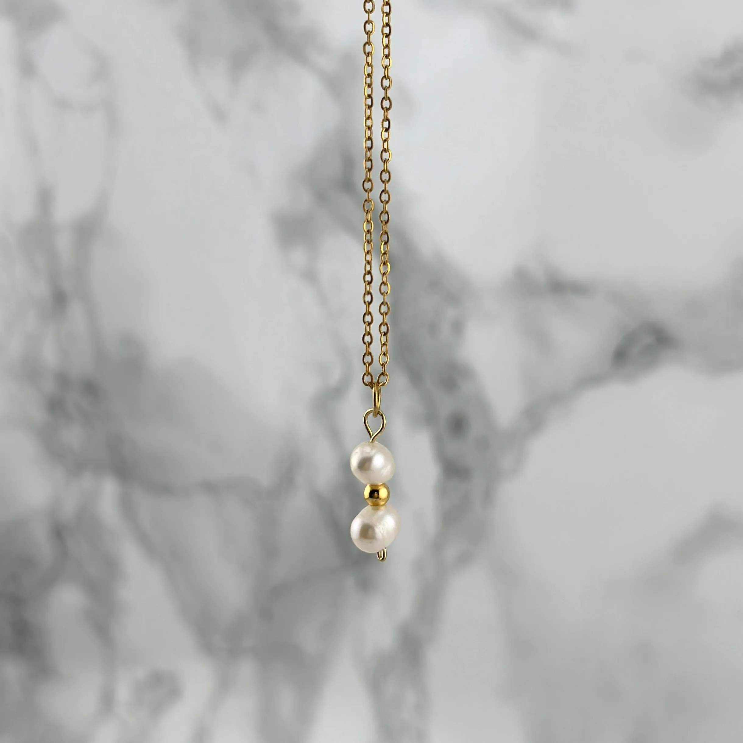 Double pearl necklace