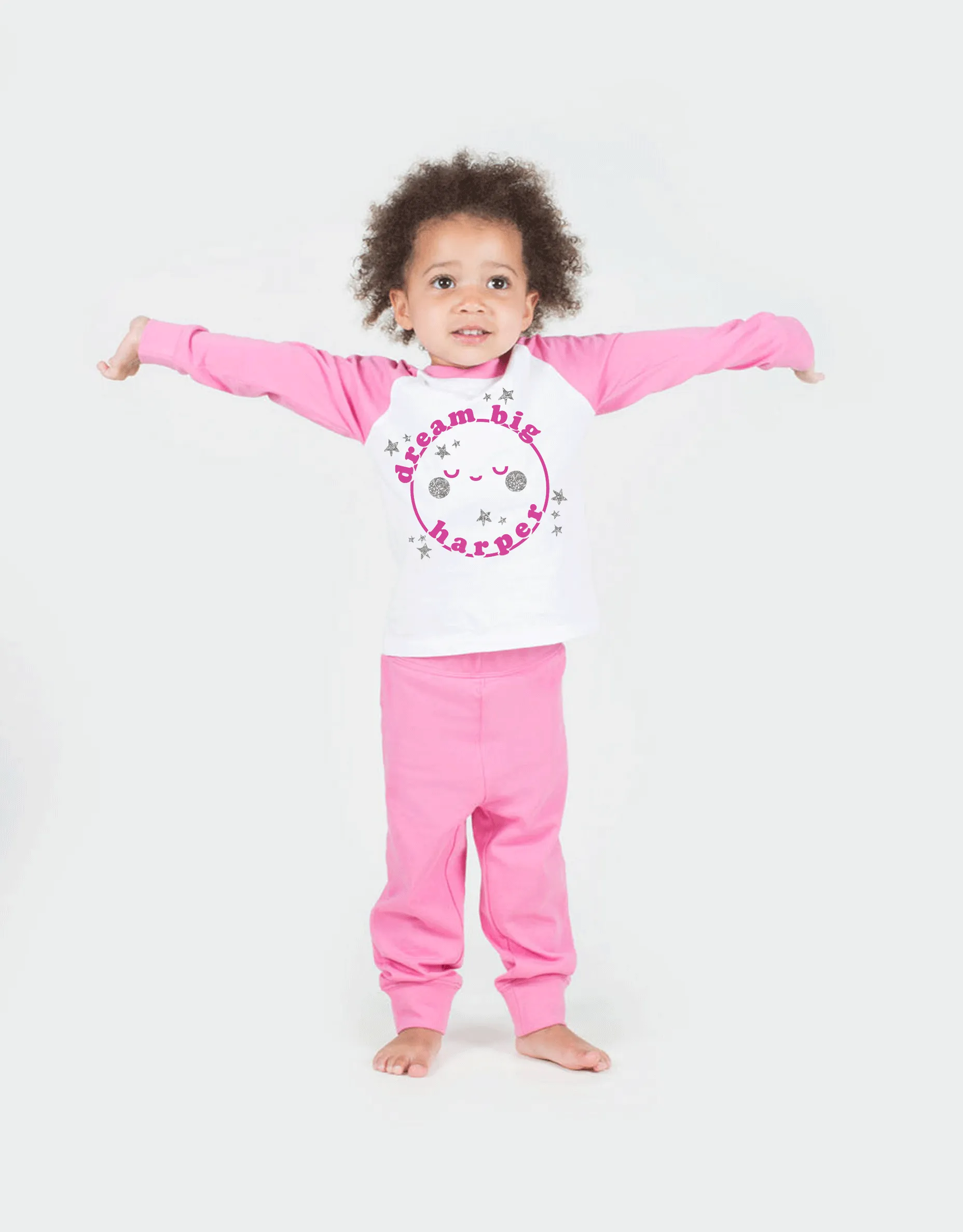 Dream Big - Personalised Name - Plain Pyjama Sets