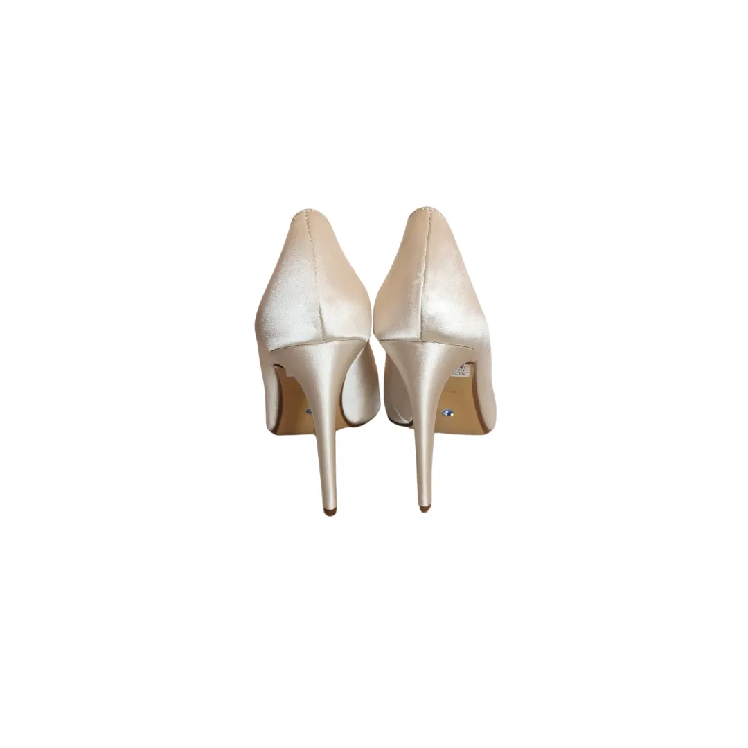 DUNE Ivory Fabric 'Breanne' Jewelled Pointed Pumps | Like New |