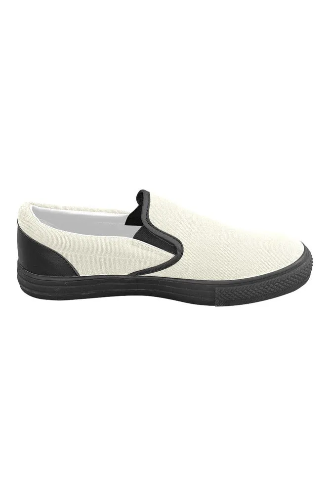 Eggshell Men's Slip-on Canvas Shoes (Model 019)