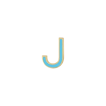 Enamel Letter Charm - Aqua