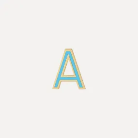 Enamel Letter Charm - Aqua