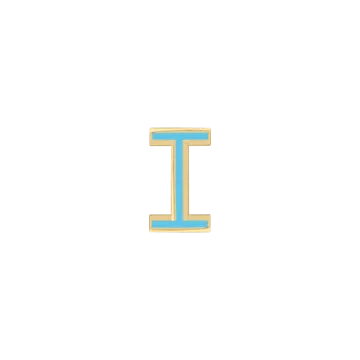 Enamel Letter Charm - Aqua