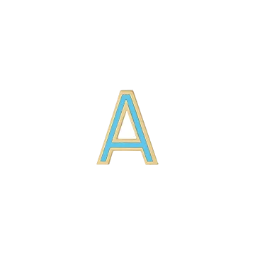 Enamel Letter Charm - Aqua