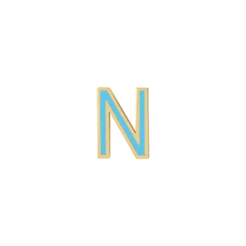 Enamel Letter Charm - Aqua