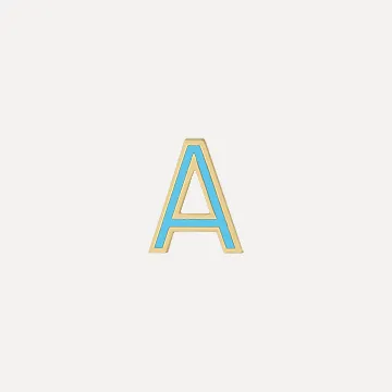 Enamel Letter Charm - Aqua