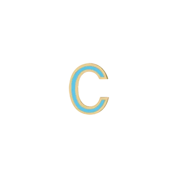 Enamel Letter Charm - Aqua