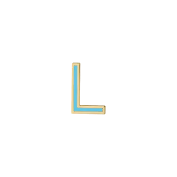 Enamel Letter Charm - Aqua